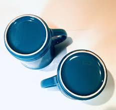 LE CREUSET Caribbean Blue 2 MUGS 400ml 14oz OMBRE turquoise ...
