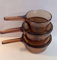 Vintage Visions Corning Amber Cookware,glass Cookware ...