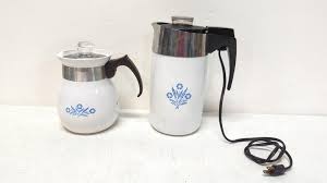 Sold at Auction: (2) Corn Flower Corningware Percolators