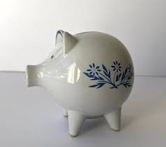 Vintage Corning Ware Blue Cornflower Ceramic Piggy Bank | eBay