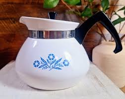 Rare Backstamp 1958 Vintage Corning Ware Blue Cornflower 6 Cup Teapot MINT Condition - Etsy