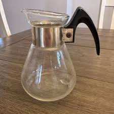 Vintage Corning Glass Coffee Carafe: Heat Proof, Gold Tone Accent - Etsy