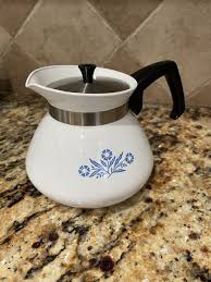 Vintage Corning Ware Blue Cornflower 6 Cup Coffee Tea Pot ...