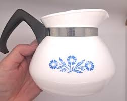 Vintage Corning Ware 3 Cup Blue Cornflower Coffee Tea Pot ...