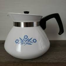 Vtg Corning Ware 6 Cup Blue & White Cornflower Teapot ...
