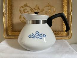 Vintage 1970 Corning Ware Coffee Pot Teapot, Cornflower ...