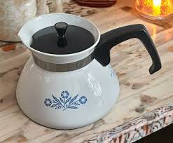 Vintage Corning Teapot with lid blue cornflower - 6 cup | eBay