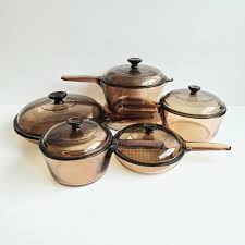 Vintage Amber Visions Pyrex Cookware Set: 10 Piece Corning ...