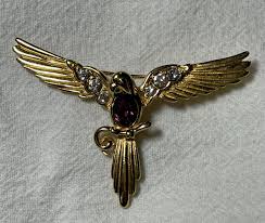 Vintage Givenchy Bird on a Branch Rhinestone Gold Colored ...