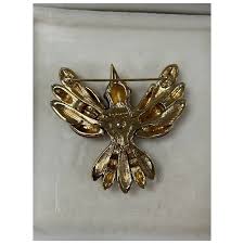 Judith Leiber Enameled Rhinestone Bird Brooch in Box. For ...