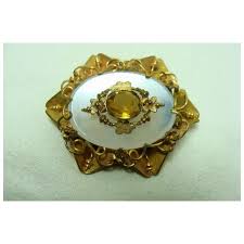 Victorian Chalcedony Brooch. For Sale at Ruby Lane