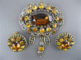 Brooch and Clips brass glass Soviet Union Era Russian USSR | eBay UK