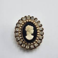 Coro Cameo Brooch In Vintage Designer Costume Pins & Brooches for sale | eBay