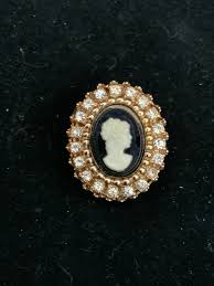 Vintage Coro Cameo Brooch Pin: Rhinestone Costume Jewelry, Vintage Jewelry - Etsy Israel