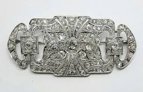 Impressive Rectangular Vintage Style 4.76CT Cubic Zirconia 925 Silver Brooch Pin | eBay