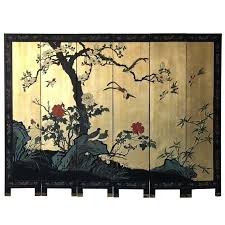 1950s Black and Gold Cherry Blossom Six-Panel Room Divider Screen at 1stDibs | cherry blossom room divider