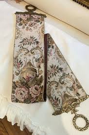 Bell Pull Tapestry Corona Bombay Pink Flowers Brass Rings ...