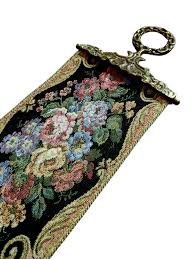 Antique Tapestry and Brass Bell Pull Hanging Wall Art with ...
