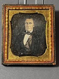 Early Sixth Plate Daguerreotype of Man Hand Tinted Strange Eyes Resealed: Sturgis Antiques