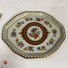 VTG Oval Daher Decorated Ware England 17.5x13.5 Tin Floral Metal Tea Bar Tray | eBay