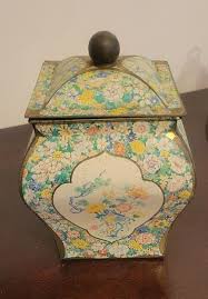 Vintage Floral Gold Butterfly Asian Inspired Tea Biscuit Tin ...
