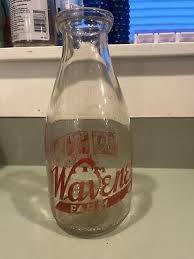 Rare Waveney Dairy Farm Milk Bottle Framingham MA pyro ACL quart pyroglazed | eBay