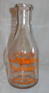Painted Vintage Baker & Son Dairy Guernsey Products Milk Bottle Atlanta MI Cow | eBay