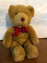 brown teddy bear, plush, Russplus, red bow, 10 inches | eBay