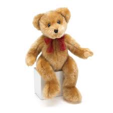 Buy Plush Sebastian Teddy Bear Silky Light Brown with Red ...