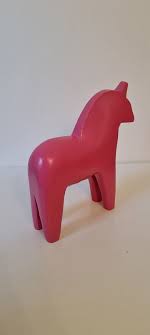 Swedish Dala Horse, Dalahast pink 10,2" high Vintage late ...