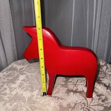8" Red metal enamel dala horse figure From target MCM Modern ...