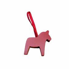 Hemslojd Swedish Gifts: Ornament - Red Wooden Swedish Mini-Horse