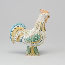 A painted wooden cockerel, 19th/20th century. - Bukowskis