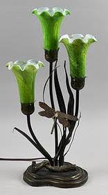 Dale Tiffany Style Table Dragonfly Lamp, Blown Glass Shade Works