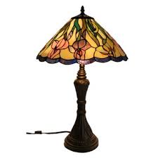 Iris Handcrafted Stained Glass Tiffany Style Table Lamp - Bed ...