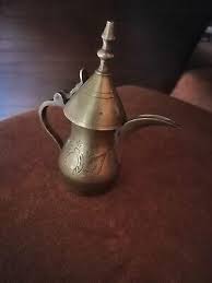 Vintage Miniature Ornate Etched Dallah Arabic Coffee Brass ...