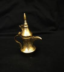 Vintage Etched Brass Dallah Coffee Pot - Small Turkish Jug ...