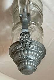 large antique 1800s hand blown glass pewter German lidded beer stein mug pitcher | eBay
