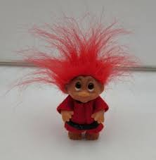 D.A.M. Vintage 1985 Tiny TROLL in Red Felt & Hair 3 inch ...