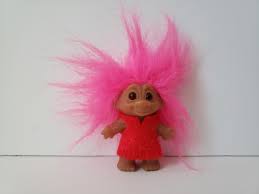 Vintage Troll Doll, Original Felt Clothes, Pink Hair, 3" Trolls ...