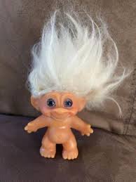 Vtg 60s 2.5" Dam Troll All Original White Hair Blue Eyes | #1387183562