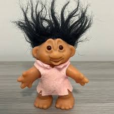 Dam | Toys | Vintage Dam Troll Black Hair And Pink Felt Dress 986 | Poshmark