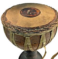Burmese Tribal Drum Ozi Goblet shaped from the late 19th ...