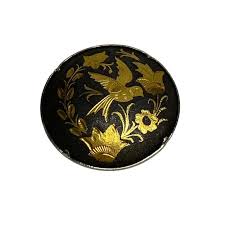 Unknown | Jewelry | Stunning Vintage Damascene Bird Brooch Goldtone Prong Setting | Poshmark