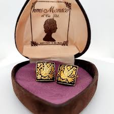 Vintage Damascene Hand-crafted Hummingbird Clip on Earrings - Gold Plated | Peter's Vaults