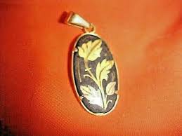 MOTHERS DAY GIFT, STUNNING CLOISONNE BLACK WITH GOLD LEAVES ...
