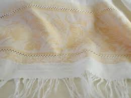 Antique 19th C French Hand Woven Linen Damask Tablecloth ...