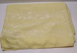 Damask Tablecloth Rectangle Yellow White Flowers Cotton ...