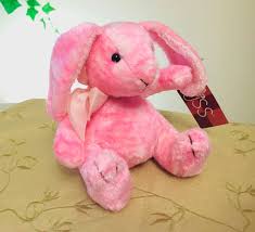 CANDY by RUSS BERRIE 6" PINK BUNNY TRAIL RABBIT PLUSH SOFT ...