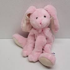 Mary Meyer Pink Bunny Soft Floppy Plush 11" Pink Ribbow ...